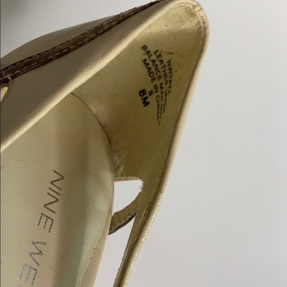 Nine West Cut Out Faux Croc Detail open toe heels neutral 8 - Picture 7 of 8